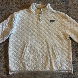 Eddie Bauer Light Gray Quilted Pullover